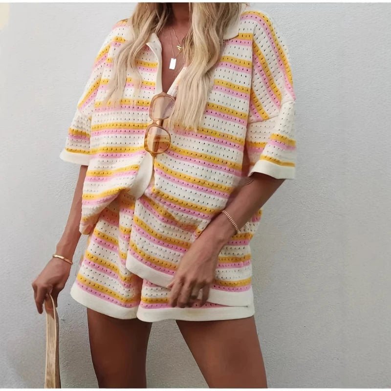 SOERA Neva Striped Knit Two - Piece Set - Matching Sets - Mixed Color S