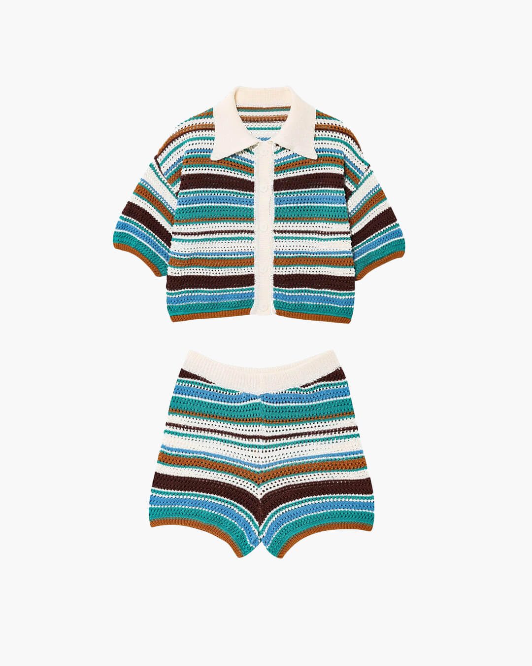 SOERA Sophie Striped Crochet Co-ord Set - Matching Sets - SOERA-995651-TWI-M-24611 Twilight M