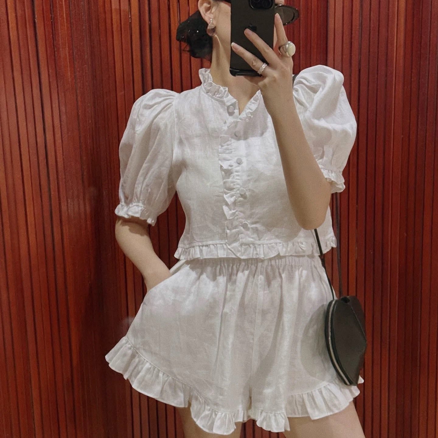 SOERA Stacey Frill Hem Co-Ord Set - Matching Sets - xa1775689430717523272 White S
