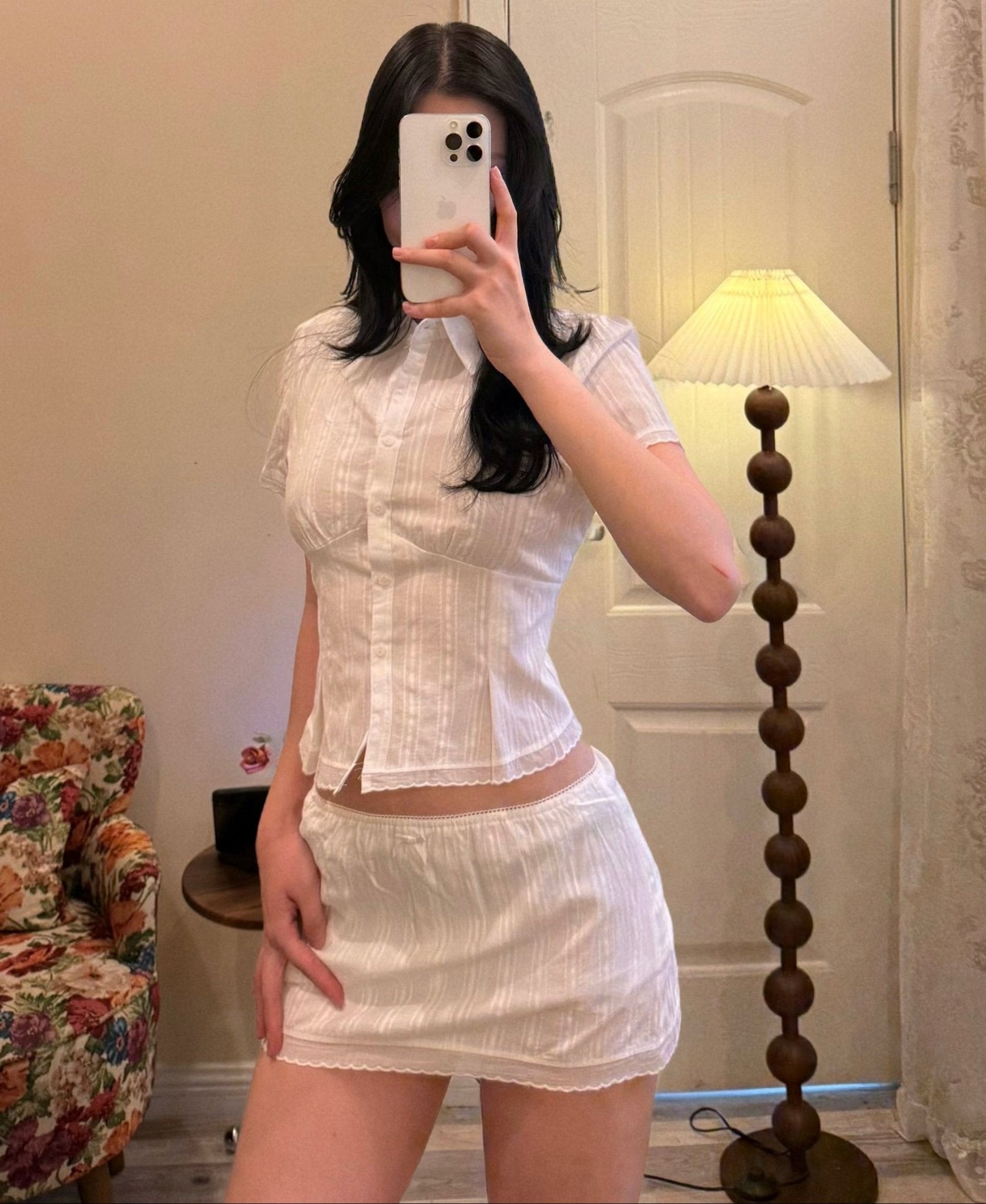 SOERA Brianna Cropped Slim - Fitting Skort Set - Set - Set White S