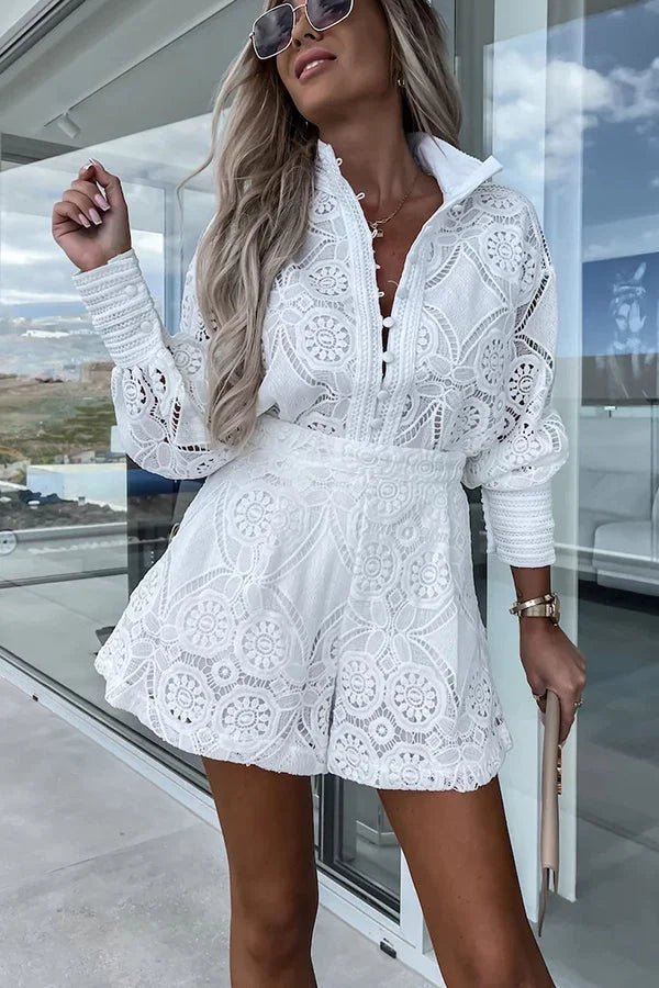 SOERA Natalie Lace Embroidered Co - Ord Set - Set - 1005002791435593-;YH1776125342245834885 White L