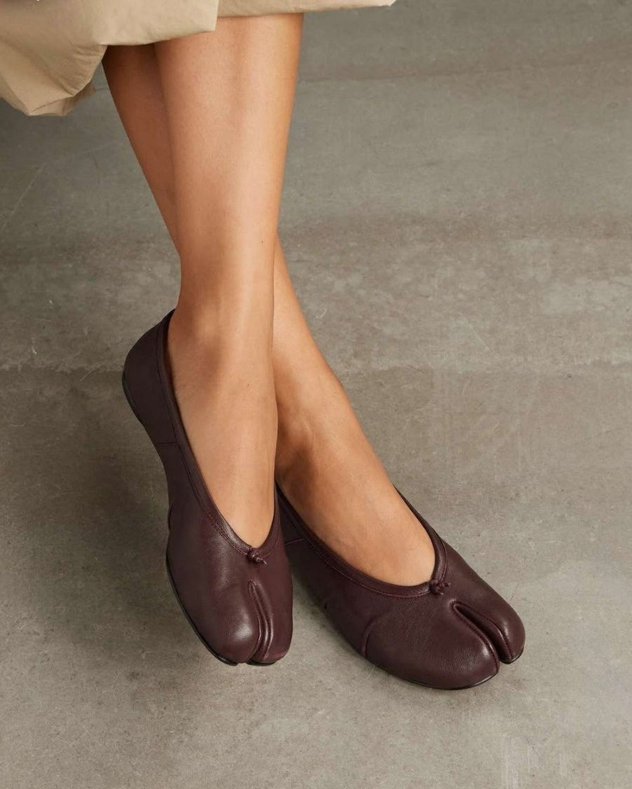 SOERA Bianca Split-Toe Leather Mules - Shoes - SOERA-345411-BRO-38-06371 Brown 38