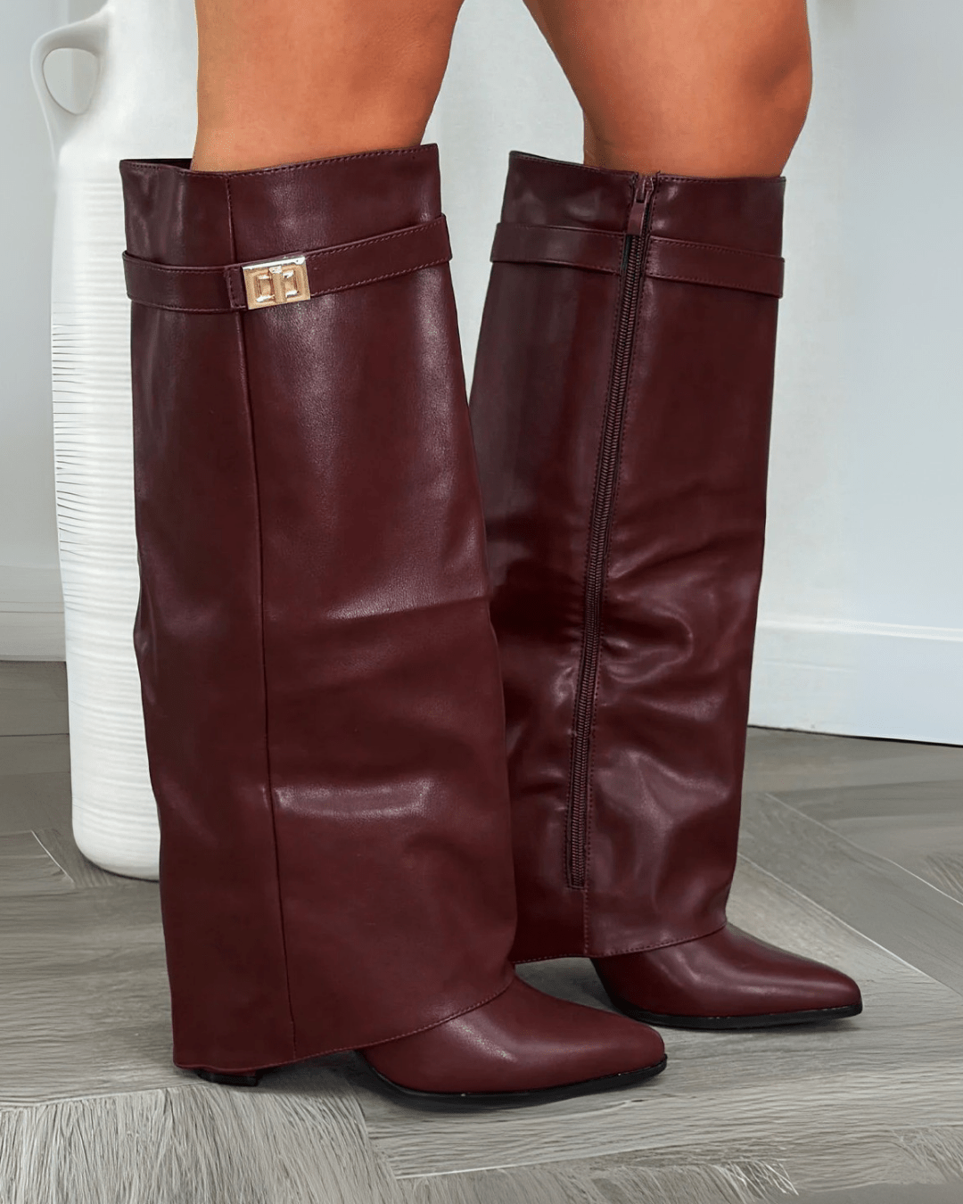 SOERA Monica Leather High Boots - Shoes - Burgundy Leather 36