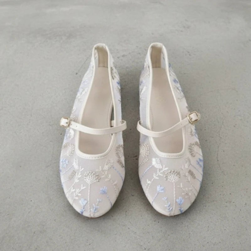 SOERA Priscilla Embroidered Ballet Flats - Shoes - 35