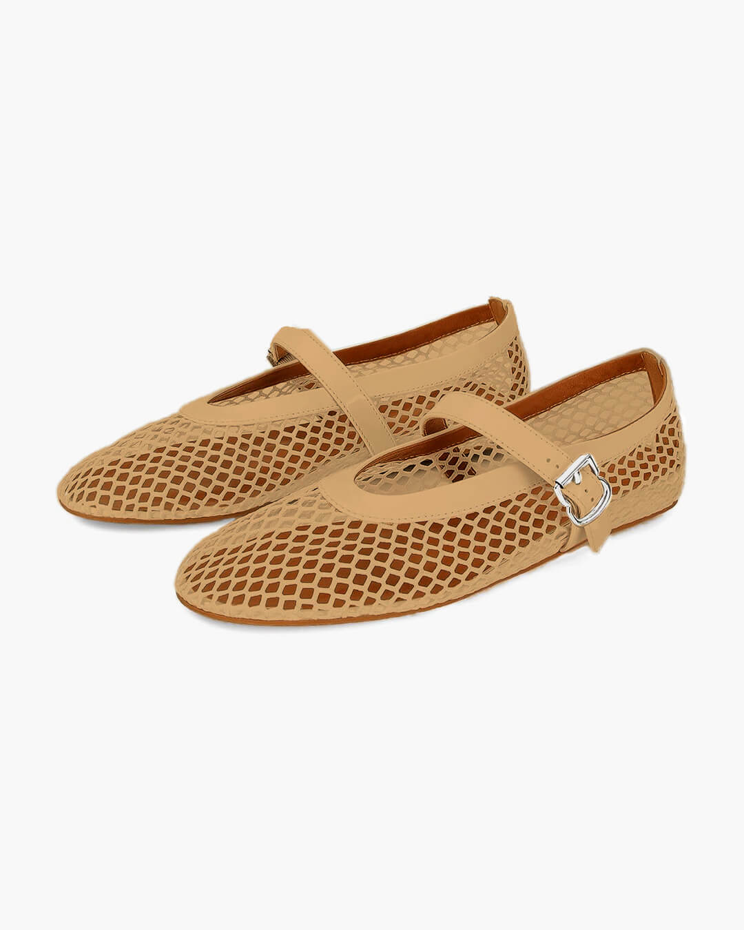 SOERA Rebecca Mesh Ballet Flats - Shoes - Beige 36