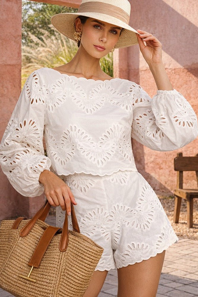 SOERA Vivienne Broderie Shorts Set - Shorts Set - SOERA-839747-L-OS-57027 L