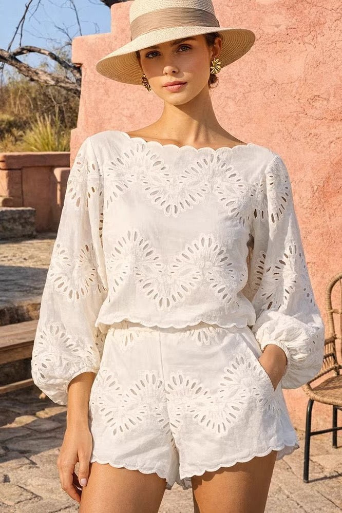 SOERA Vivienne Broderie Shorts Set - Shorts Set - SOERA-839747-S-OS-91491 S