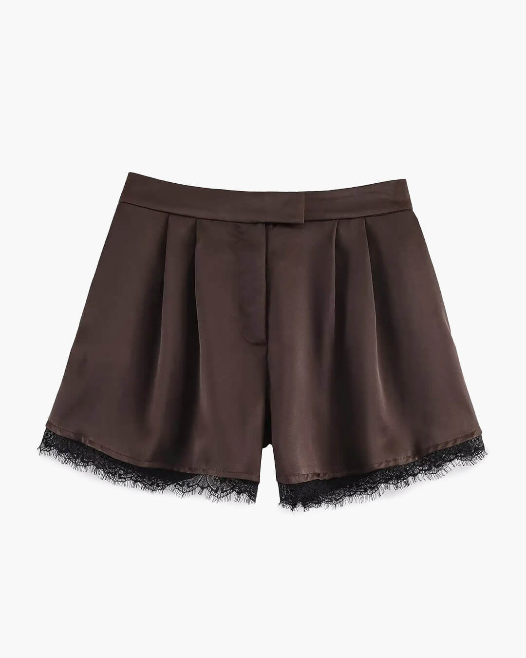 SOERA Xylia Lace Trim Satin Mini Shorts - Shorts - 1005011688216401-;De1775552729875737203 XS
