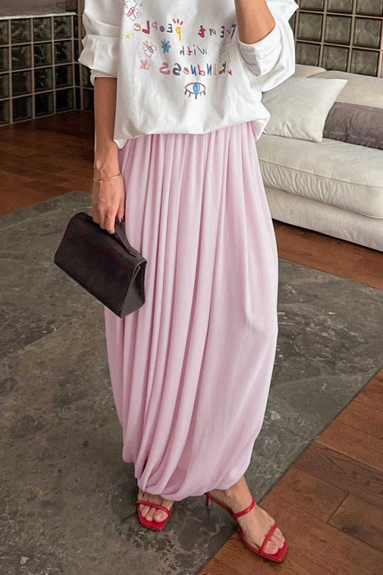 SOERA Celeste Chiffon Flowing Maxi Skirt - Skirt - Pink S