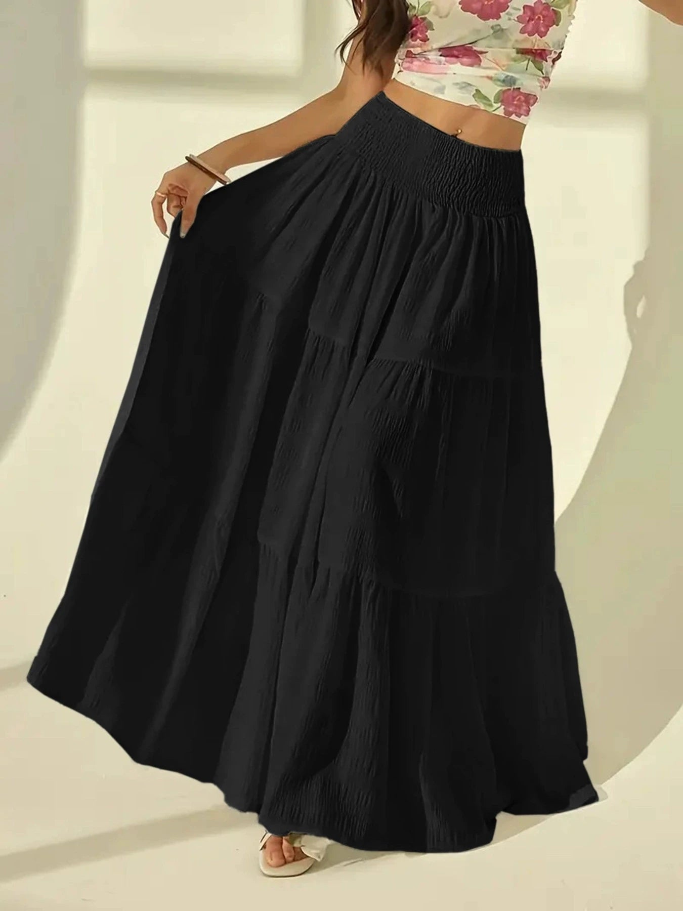 SOERA Celeste Layered Maxi Skirt - Skirt - Black 1XL
