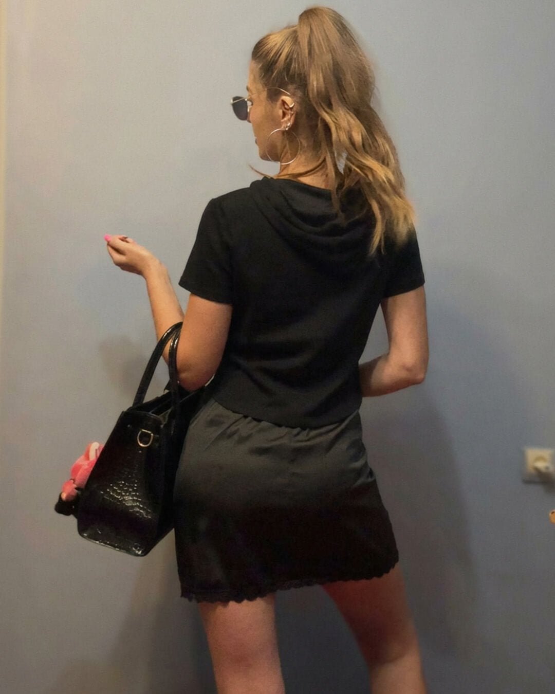 SOERA Johana Lace Trim Satin Mini Skirt - Skirts - 1005009418780878-;Dl1771345061311294604 Black L