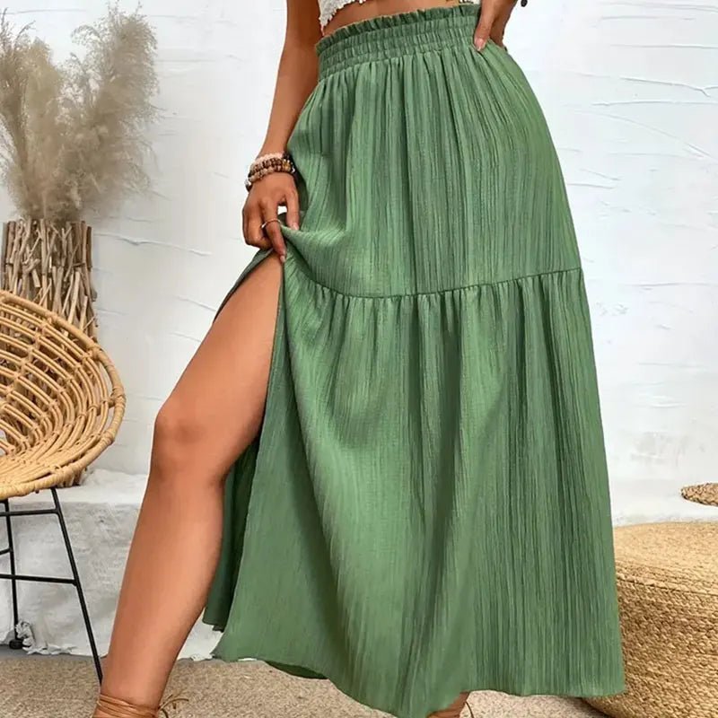 SOERA Maia Bohemian Midi Ruffle Skirt - Skirts - Black S