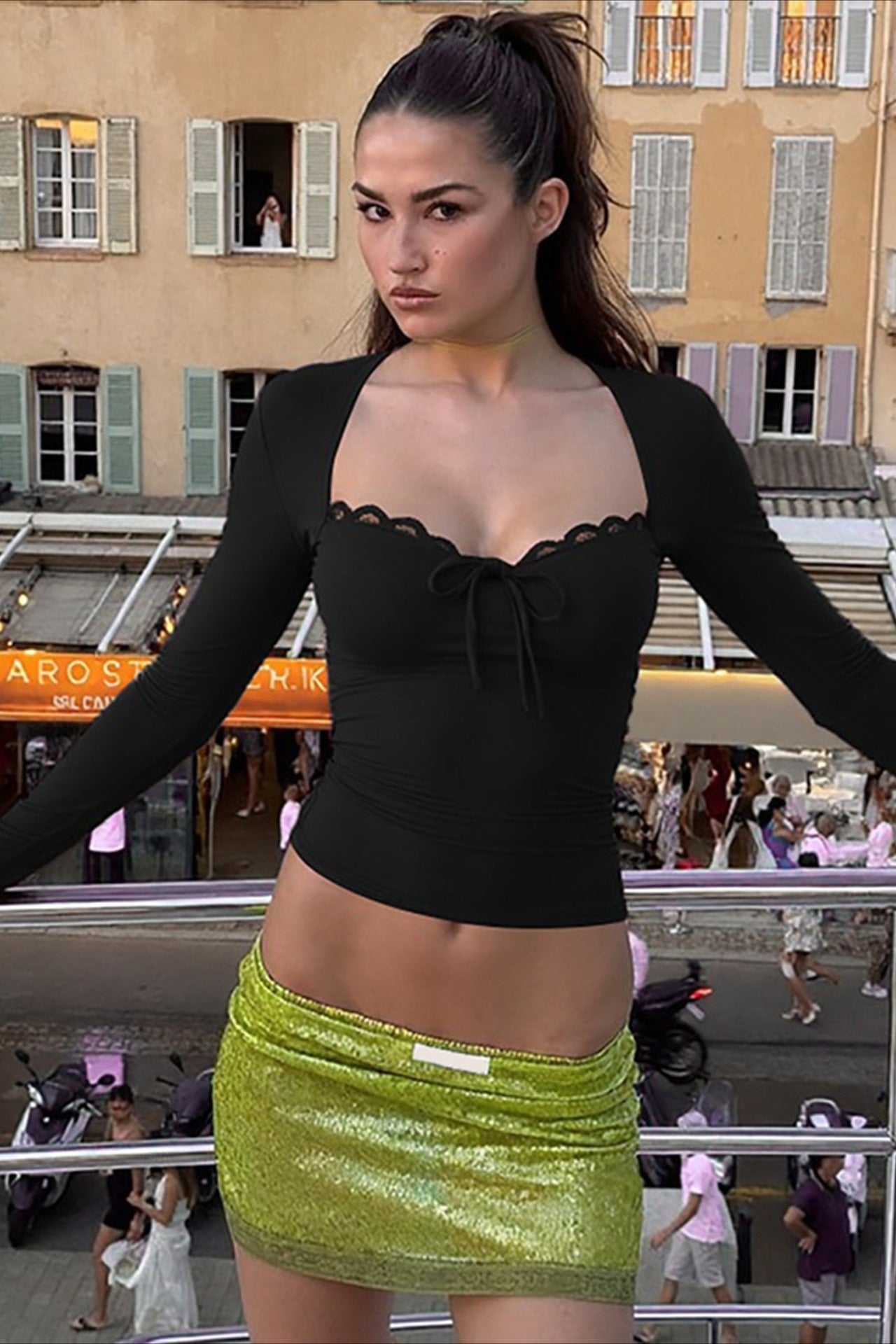 SOERA Dayanara Long Sleeve Slim Fit Top - Tops - Vp1775623653849792511 Black L