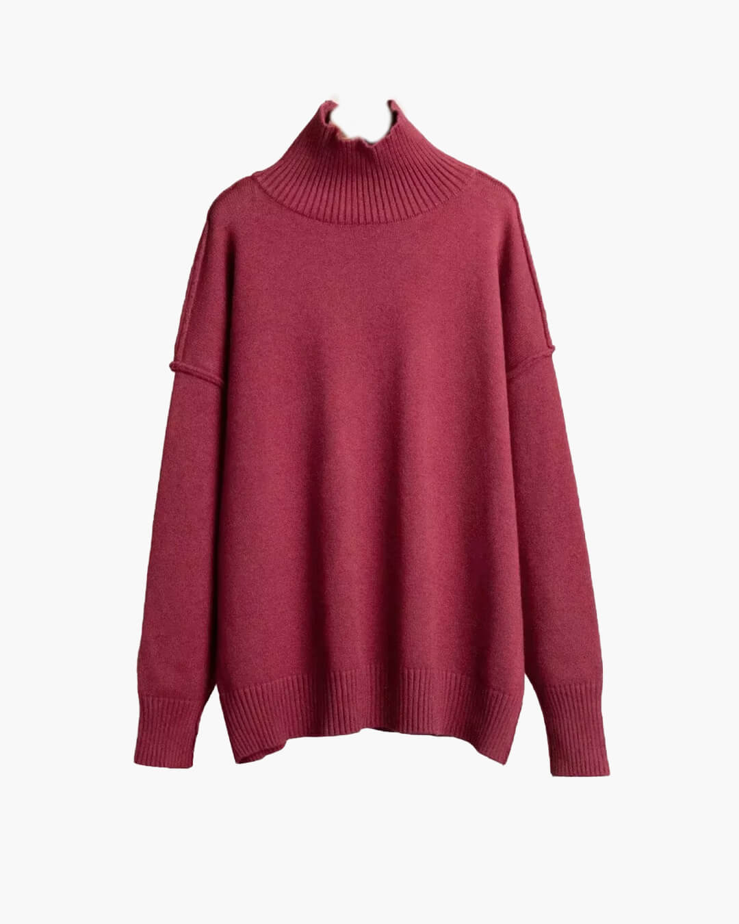 SOERA Katie Turtleneck Knit Sweater - Tops - 1005007526537365-;SY1763050844741338534 Burgundy L