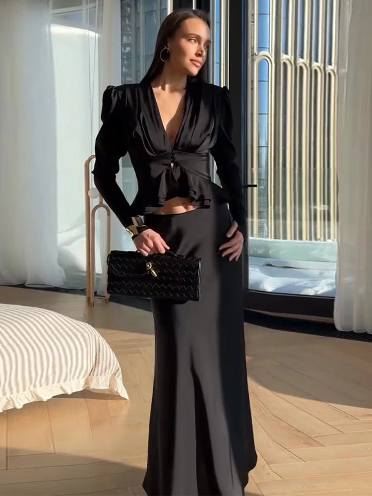 SOERA Nicky Pleated Puff Sleeve Top - Tops - 1005011782672937-;Aa1775436738105819930 Black S