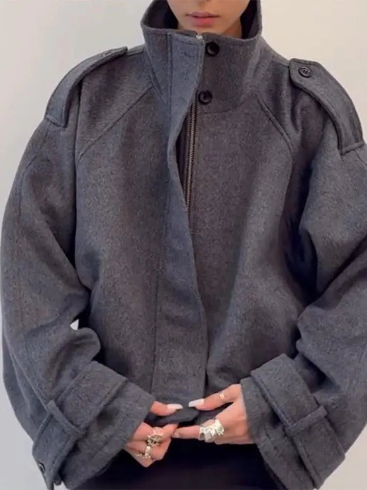 SOERA Fiona Cropped Coat - Women’s Coats & Jackets - ao1762772375819098145 Gray S