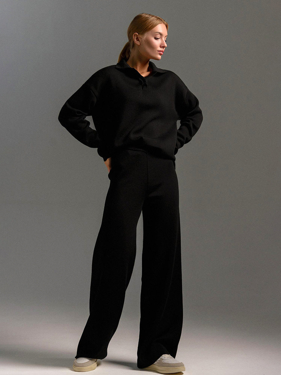 Abigail Women's Long Sleeved Polo Shirt and Trousers Set - Elegant & Comfortable Outfit 0