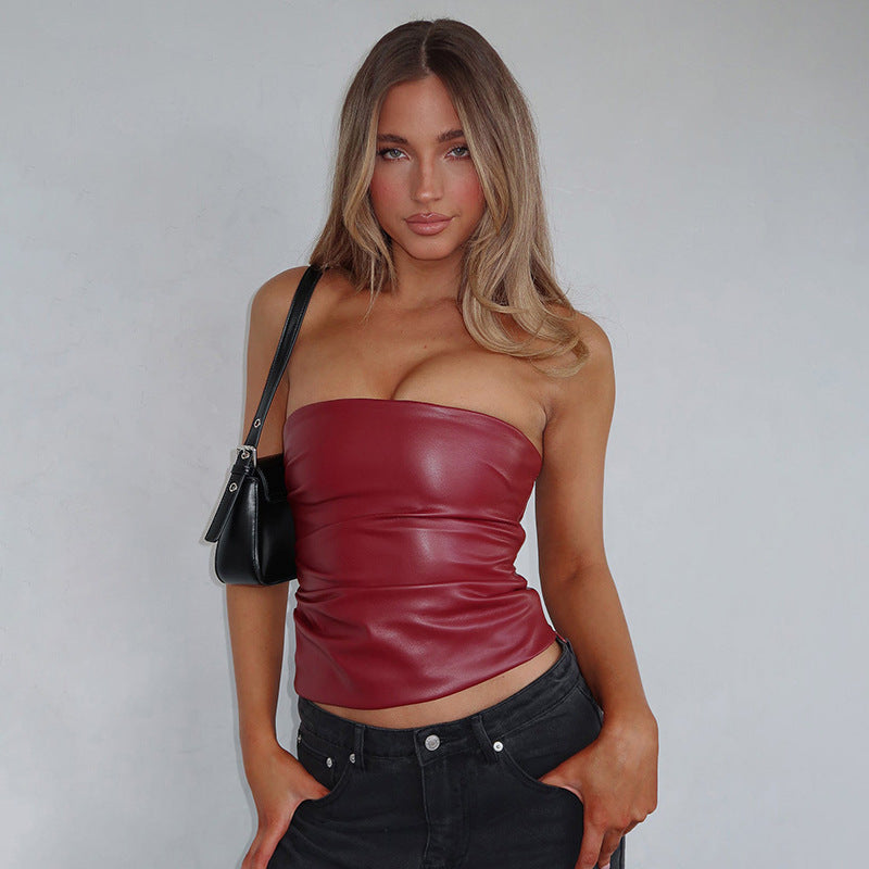 Edgy Leather Tank Top - Figure-Hugging Design for Modern Style and Comfort 2
