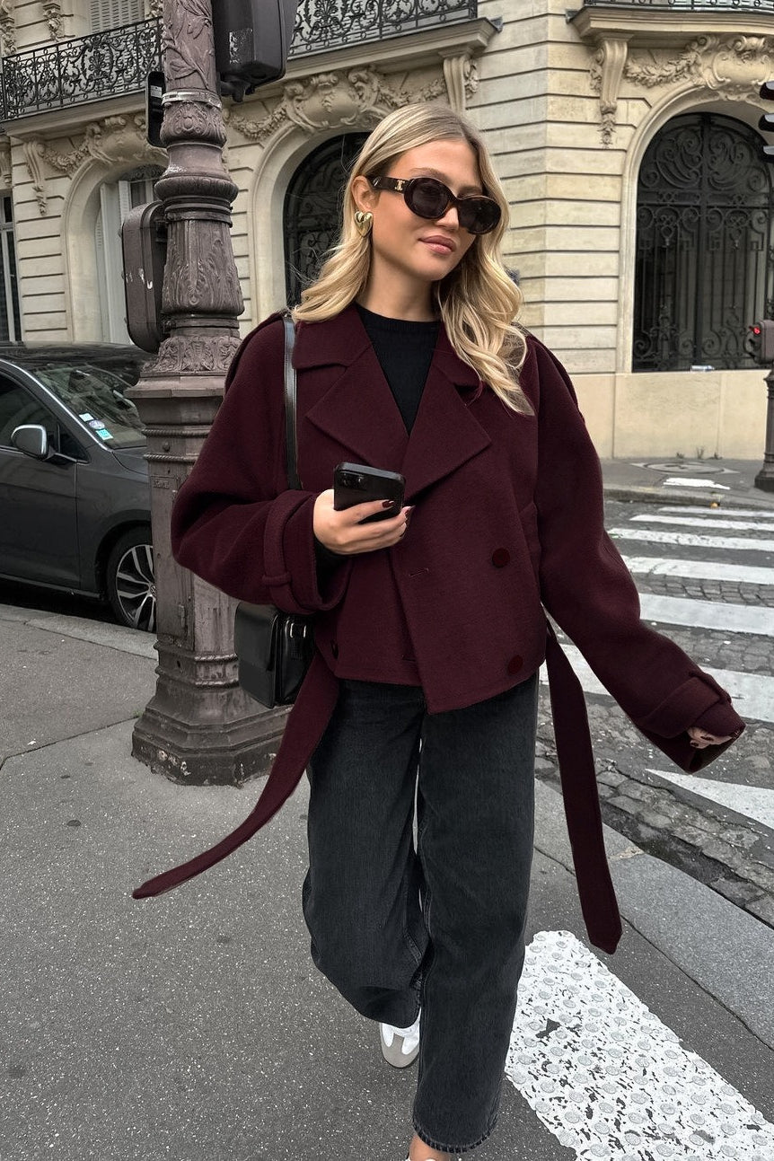 Heavyweight Tweed Double Breasted Winter Coat for Women 5