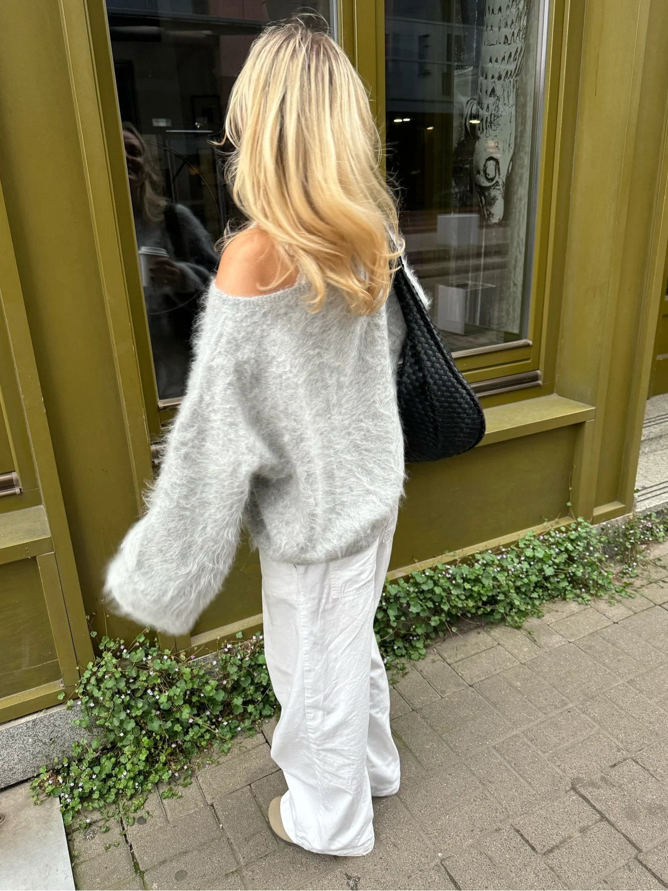 Women's Off-Shoulder Mohair Sweater - Cozy Casual Knit Pullover for Autumn 5
