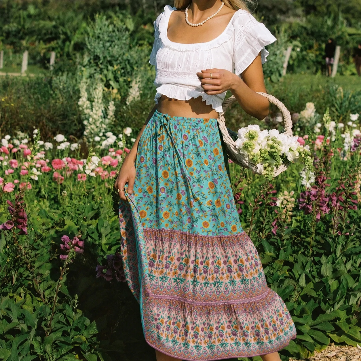 Bianca Boho-Strandrock mit Blumenprint