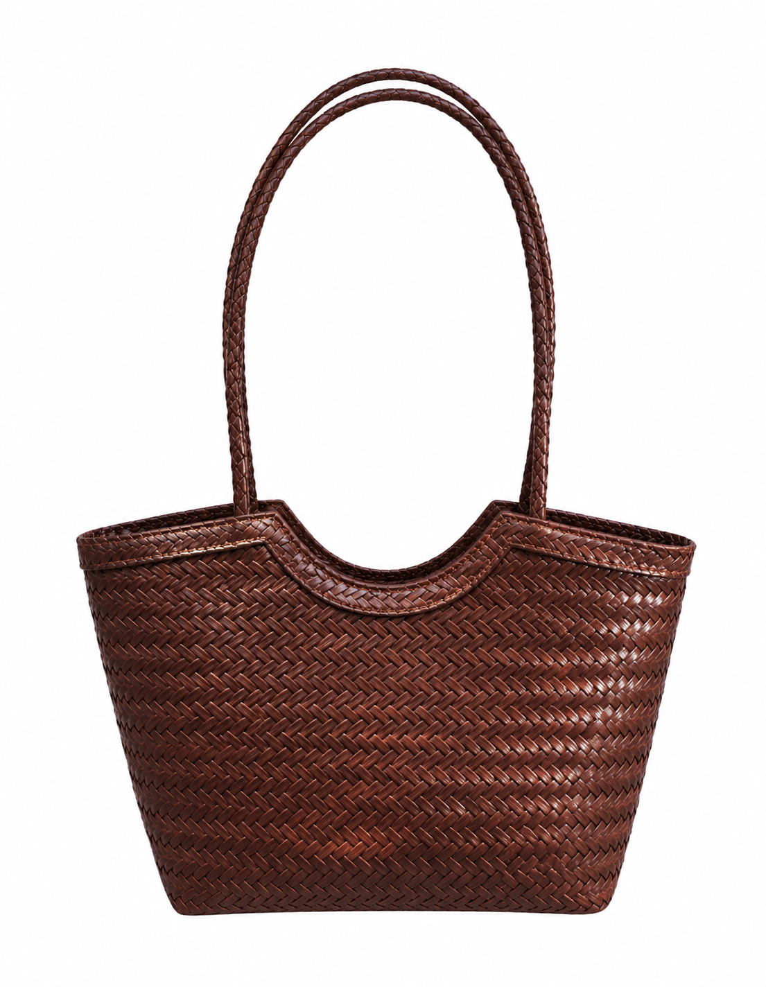 Borsa Rica intrecciata in finta similpelle