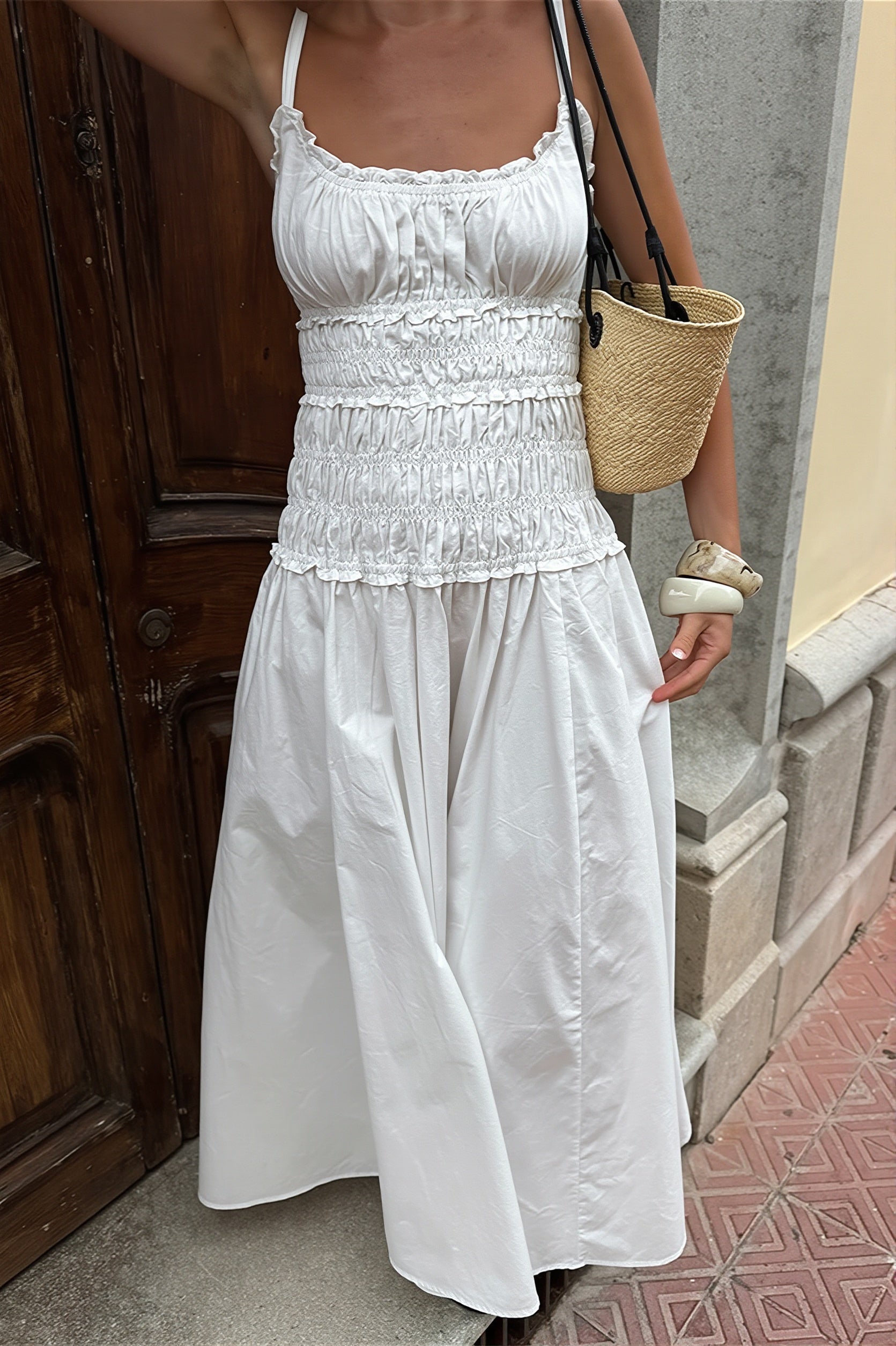 SOERA Sophia Square Neck Bodycon Maxi Dress