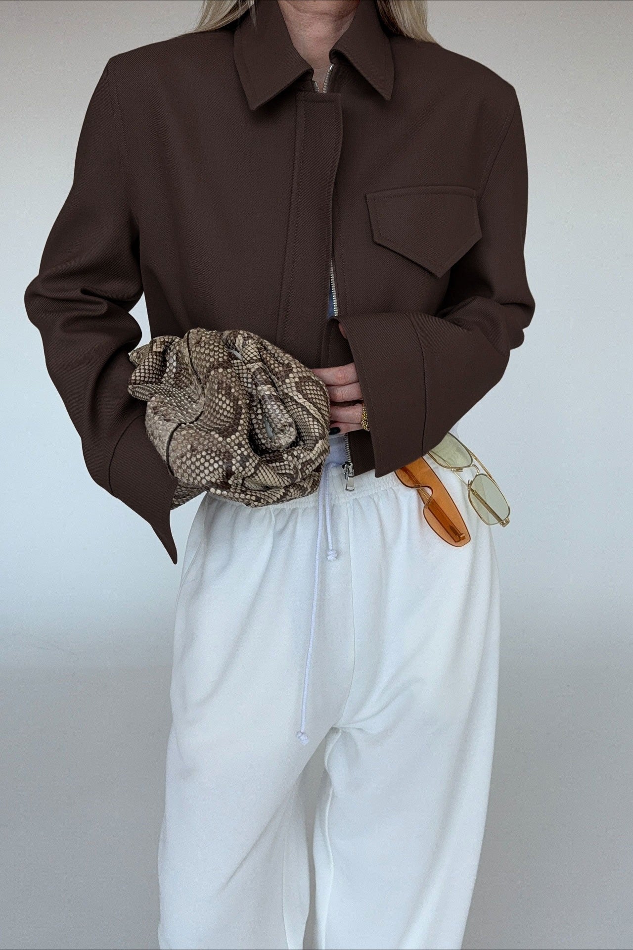 Veste zippée Dida marron