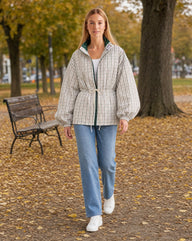 Veste rétro à carreaux à capuche Erica