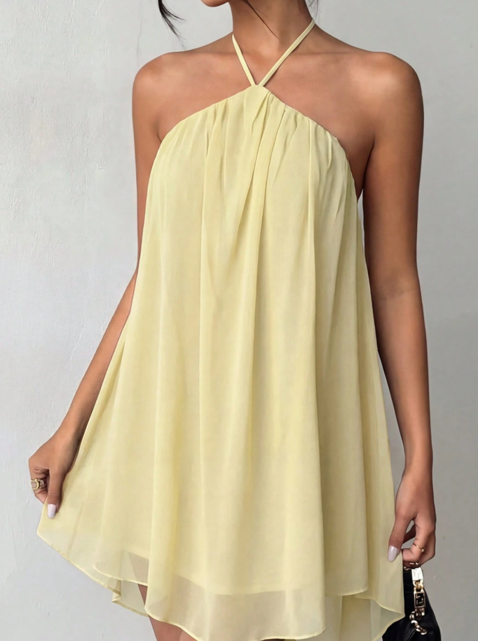 Abito mini Kassidy con allacciatura al collo