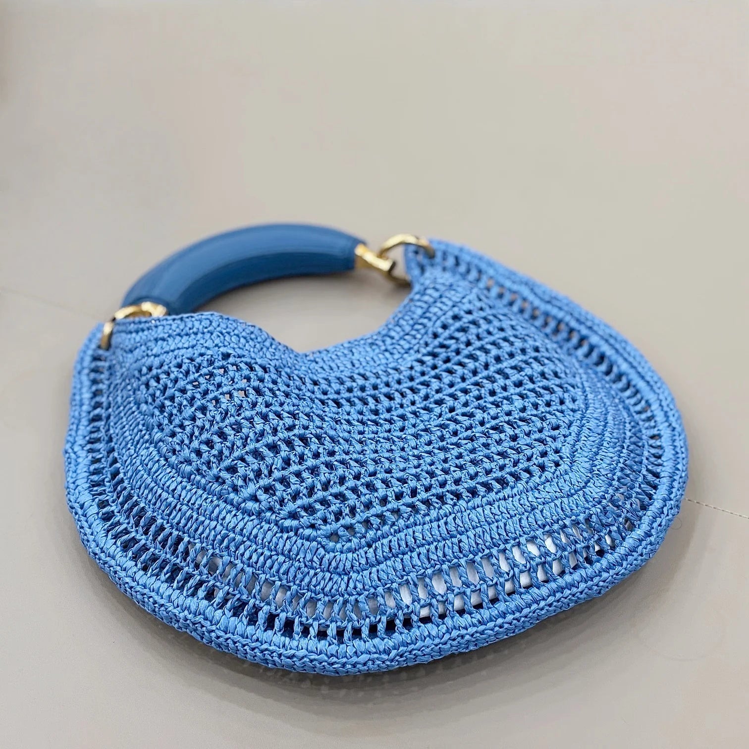 SOERA Bianca Crescent Woven Bag - Bag -  Coffee