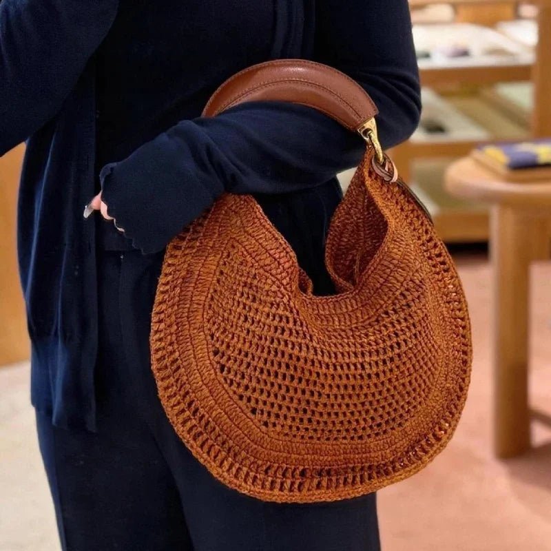 SOERA Bianca Crescent Woven Bag - Bag -  Pink