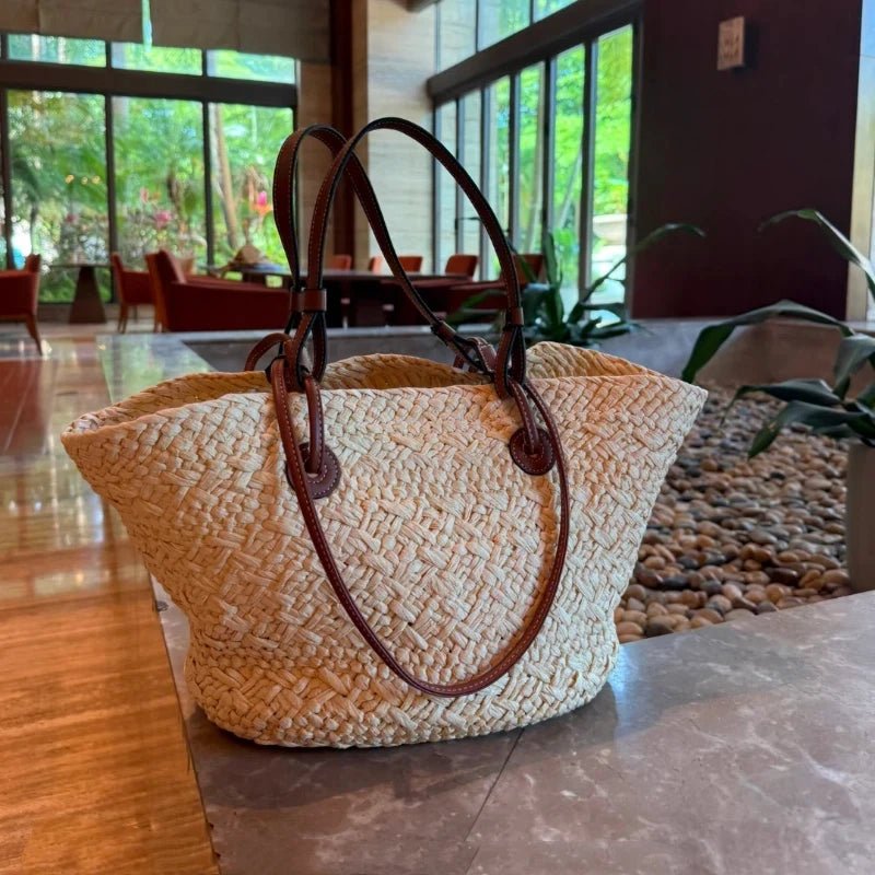 SOERA Margot Woven Summer Tote - Bag -  Cream Large
