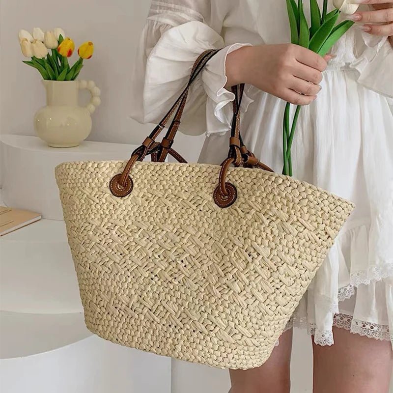 SOERA Margot Woven Summer Tote - Bag -  Cream Large