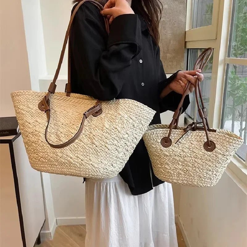SOERA Margot Woven Summer Tote - Bag -  Cream Large