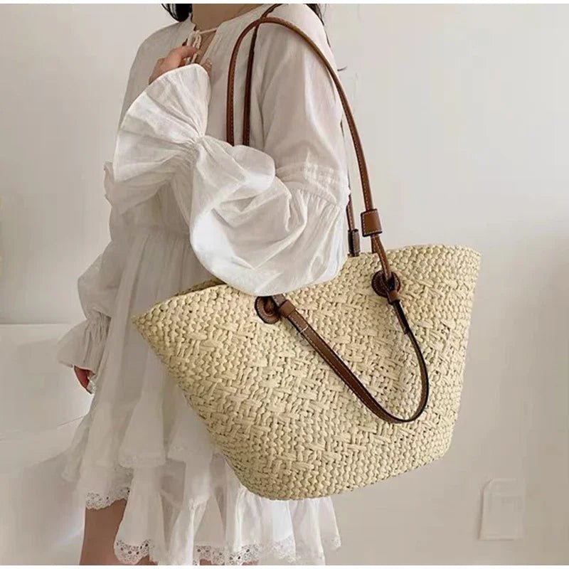 SOERA Margot Woven Summer Tote - Bag -  Cream Large