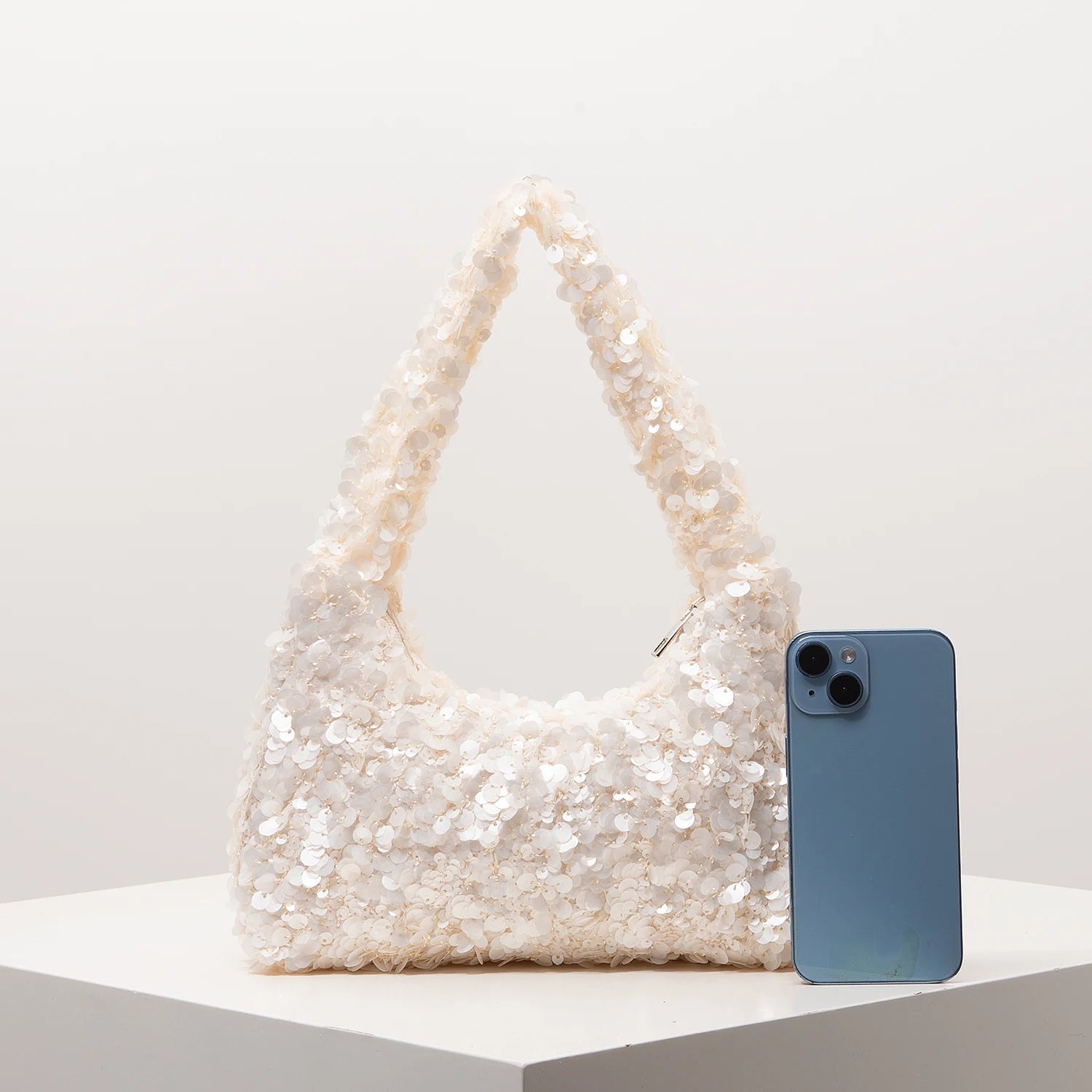 SOERA Sophia Sequin Evening Shoulder Bag - Bag -  Beige