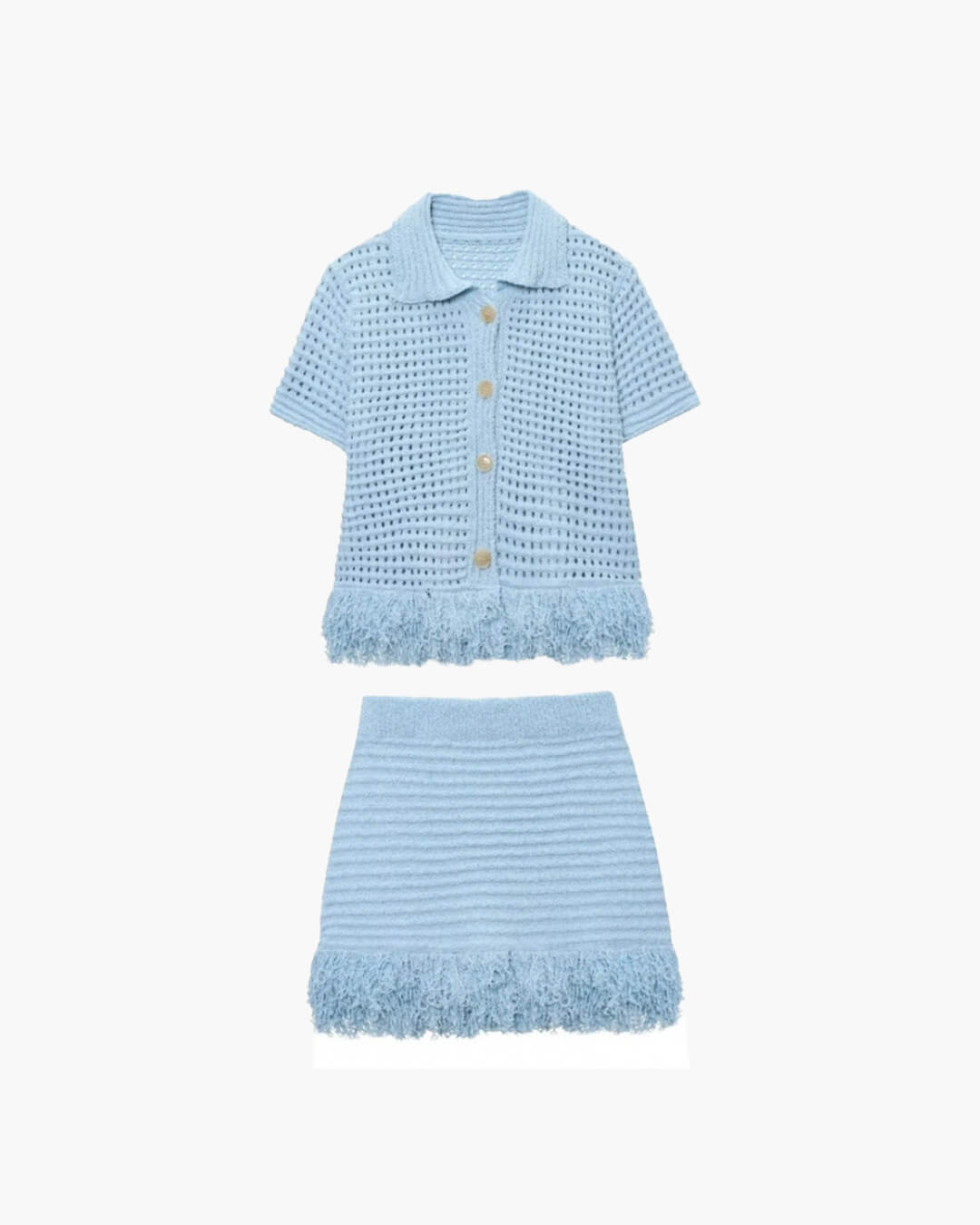 Completo Beatrice in maglia con frange