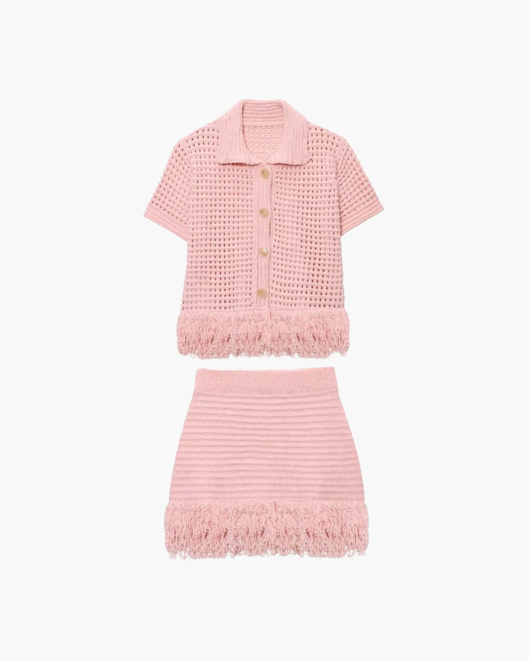 Completo Beatrice in maglia con frange