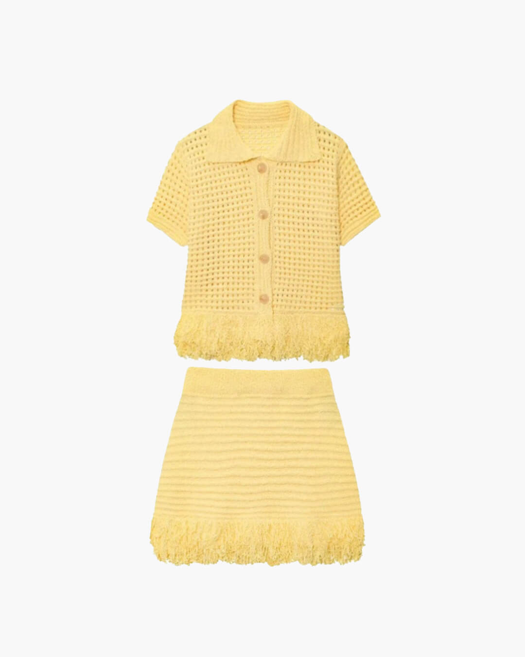 Completo Beatrice in maglia con frange