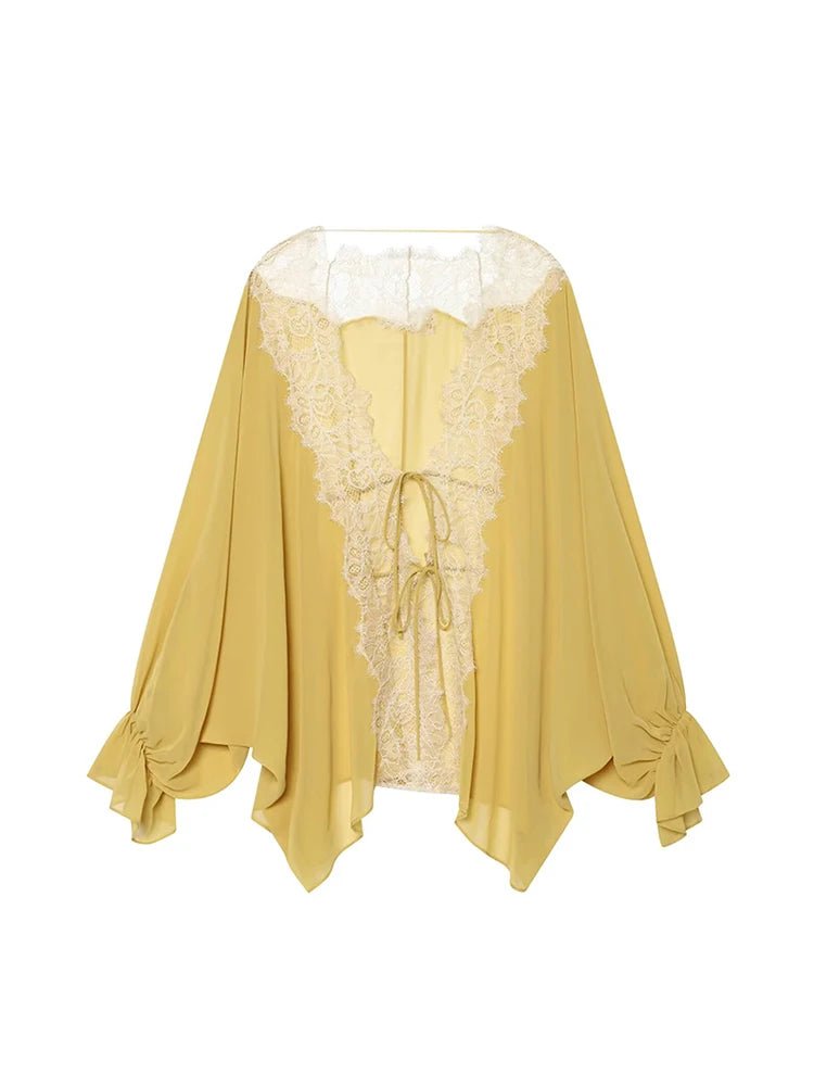 SOERA Aisnera Lace Patchwork Blouse - Blouse - SOERA-750723-1-XS-38787 Yellow XS