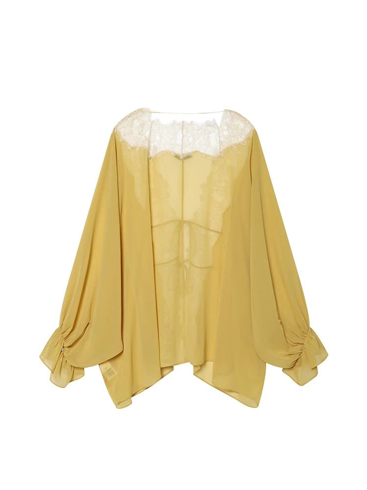 SOERA Aisnera Lace Patchwork Blouse - Blouse - SOERA-750723-1-XS-38787 Yellow XS