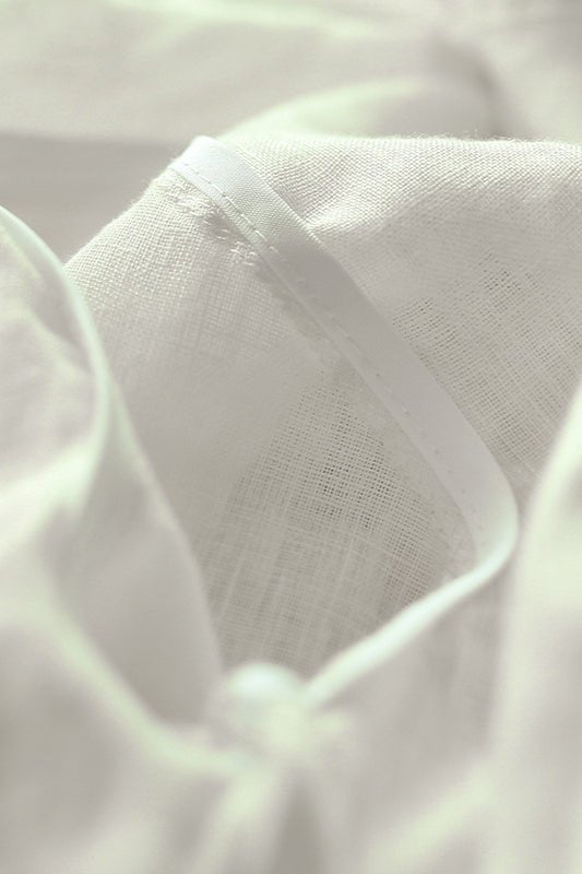 SOERA Beatrice Linen Loose Fit Long Sleeve Blouse - Blouse -  White M