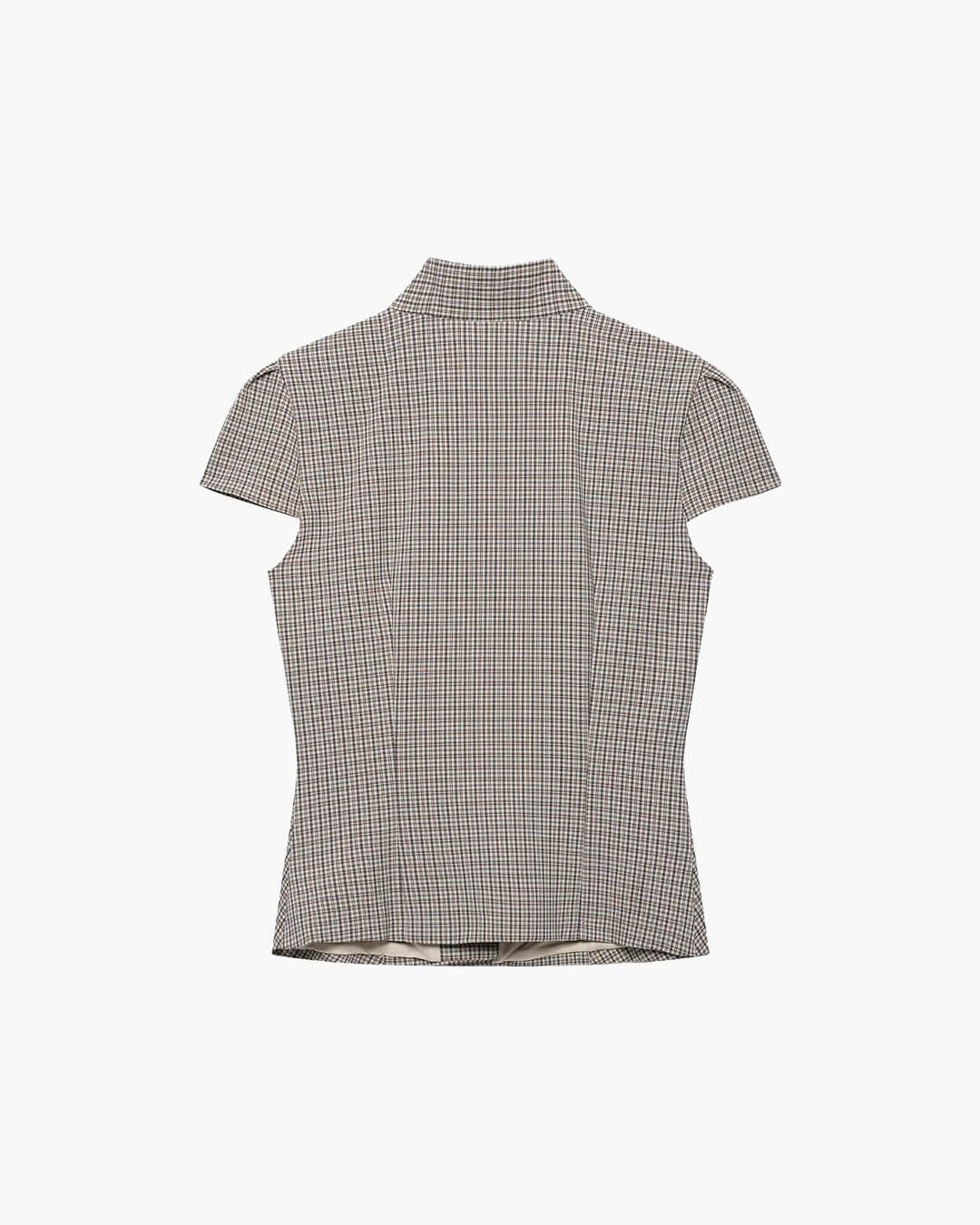 SOERA Claudia High Neck Fitted Plaid Blouse - Blouse - SOERA-213955-2-L-25219 Black L