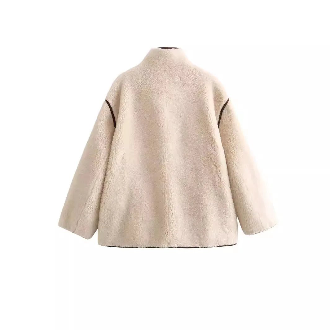 SOERA Cynthia Faux Fur Jacket - Bomber Jackets - 1005007475304872-;LL1764102179359433612 Beige S