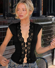 Celeste Top Corsetto in Pizzo a V