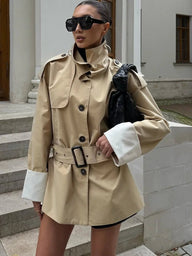 Alicia Trenchcoat mit Kontrastmanschetten und Taillengürtel