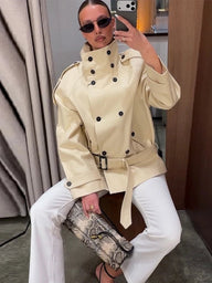 Trench coat Amanda con colletto alla coreana