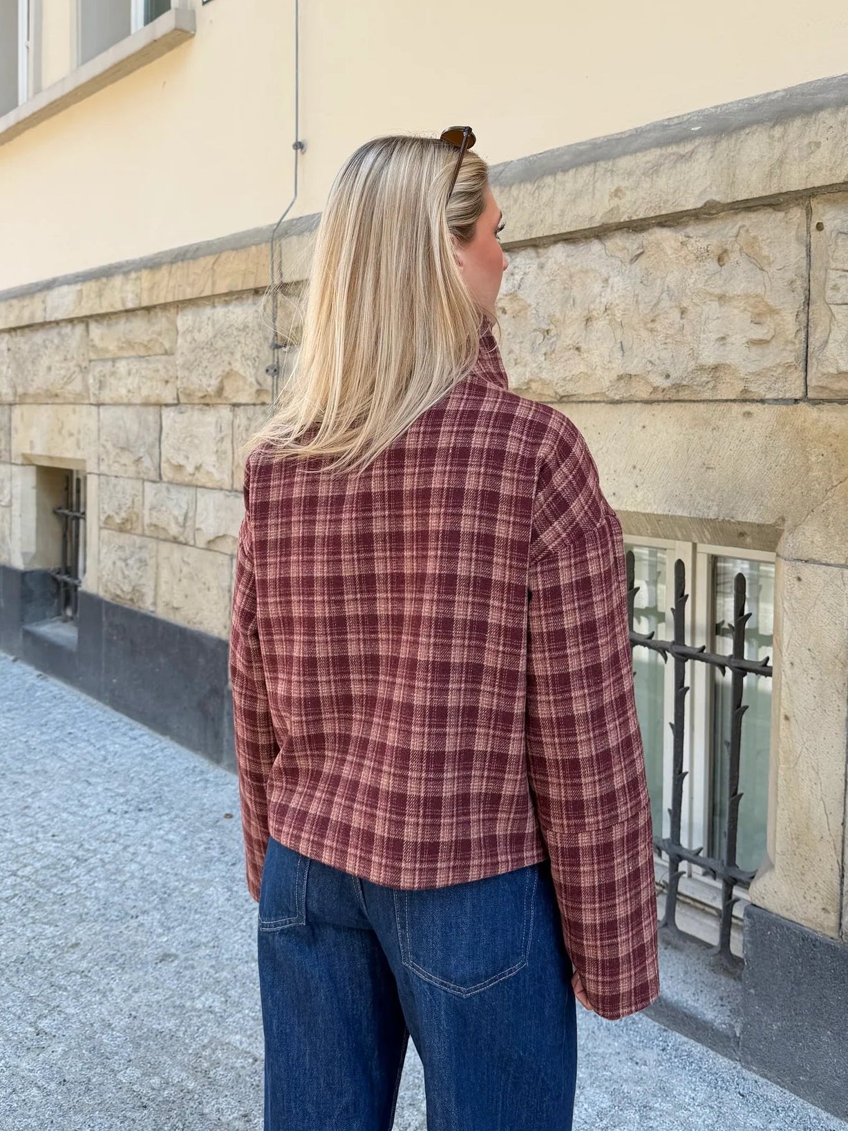 SOERA Jane Stand Collar Wool Blend Plaid Coat - Coat - SOERA-905987-PLA-M-09795 M