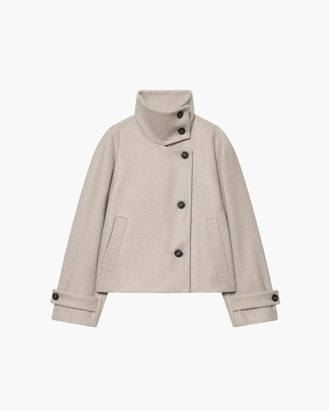 SOERA Rose Buckle Stand Collar Coat - Coat - SOERA-387651-BEI-XS-62979 Beige XS